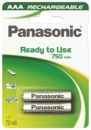 Bild von Panasonic Ready to Use NiMH-Akku Micro 750mAh HHR-4MVE/2BC P-03/2BC750 2er Blister