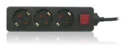 Bild von Steckdosenleiste 3x Schutzkontakt mit 5,0m Zuleitung und Schalter schwarz