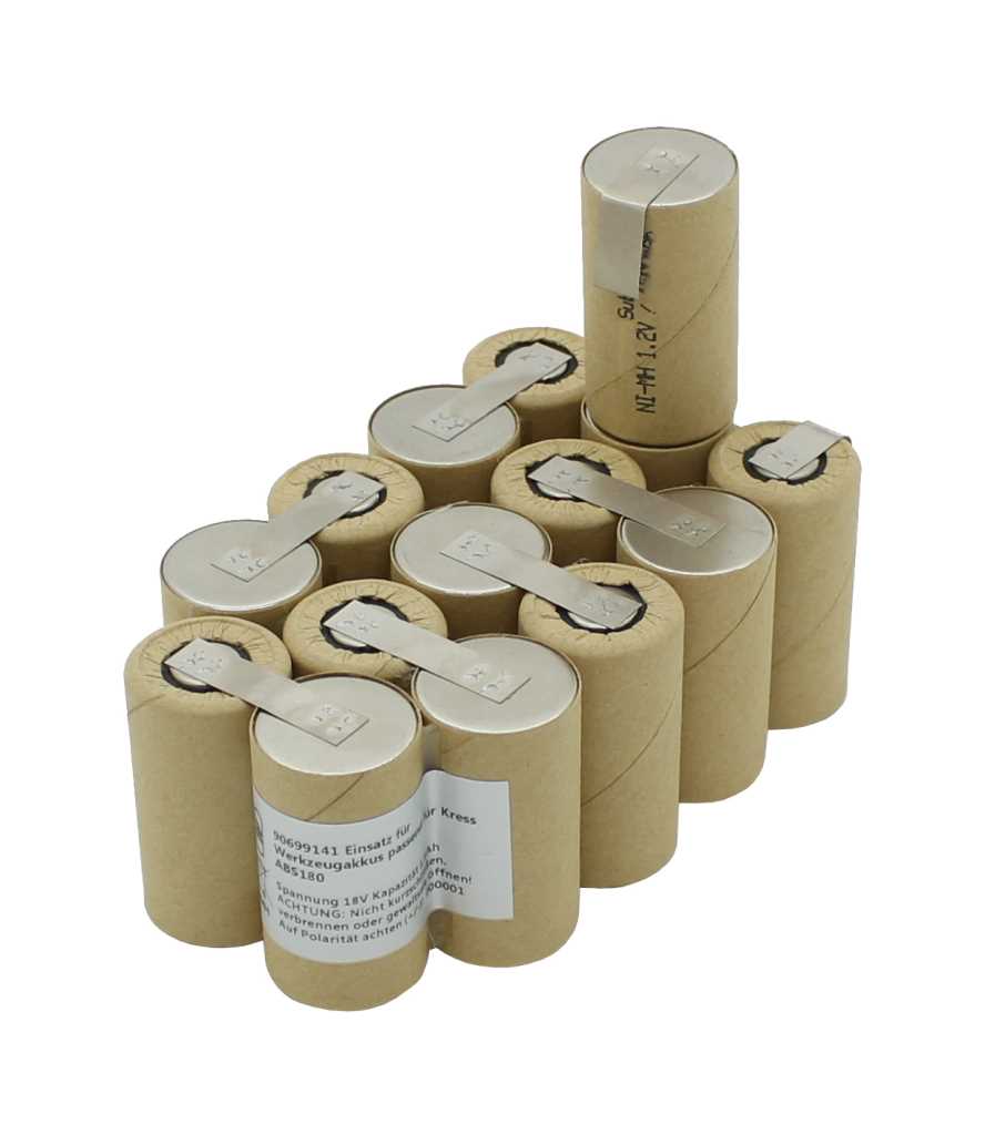 Einsatz für Werkzeugakkus NiMH 18V 2,0Ah zum Selbsteinbau passend für Kress ABS180