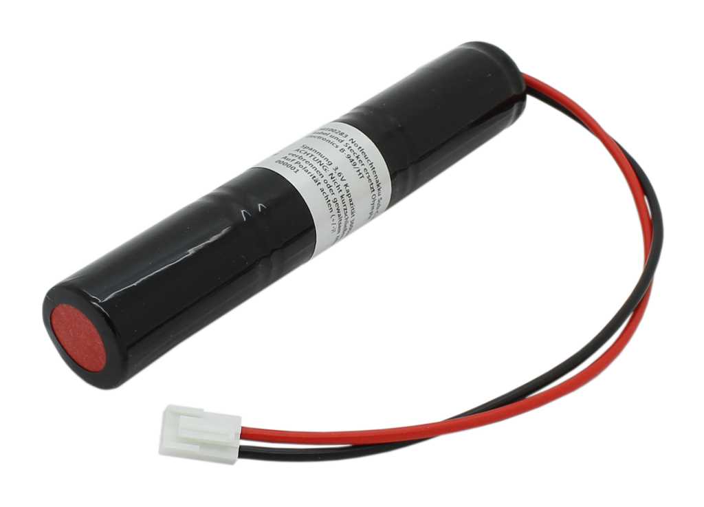 Bild von Notleuchtenakku NiMH 3,6V 3000mAh L1x3 Sub-C mit 200mm Kabel und Stecker ersetzt Olympia Electronics B-949/HT