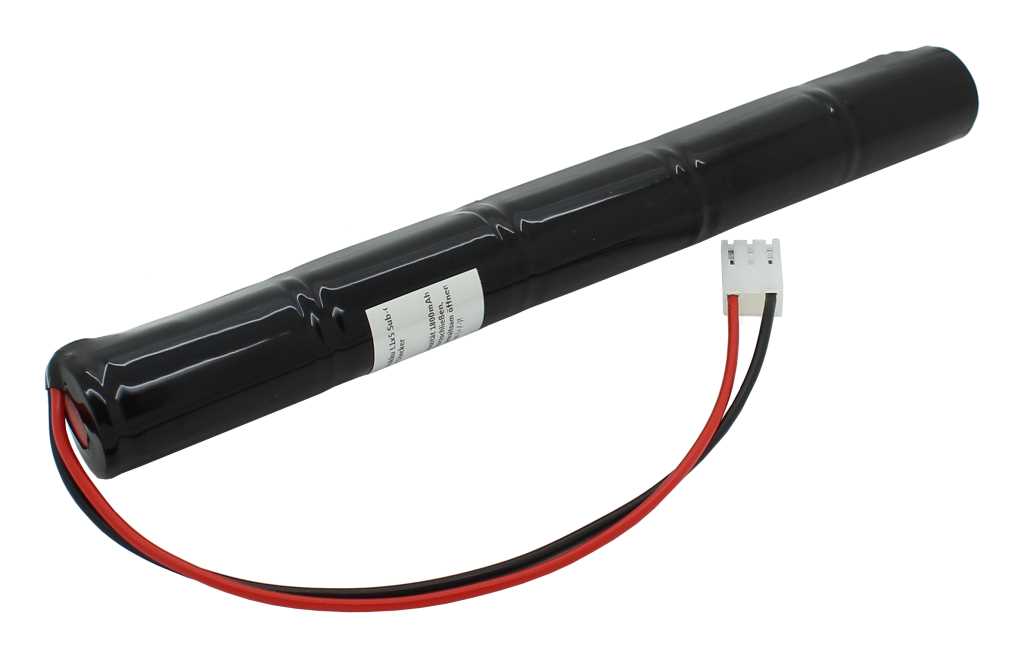 Bild von Notleuchtenakku NiCd 6,0V 1800mAh L1x5 Sub-C mit 200mm Kabel und Stecker passend für Beghelli 415.021.000
