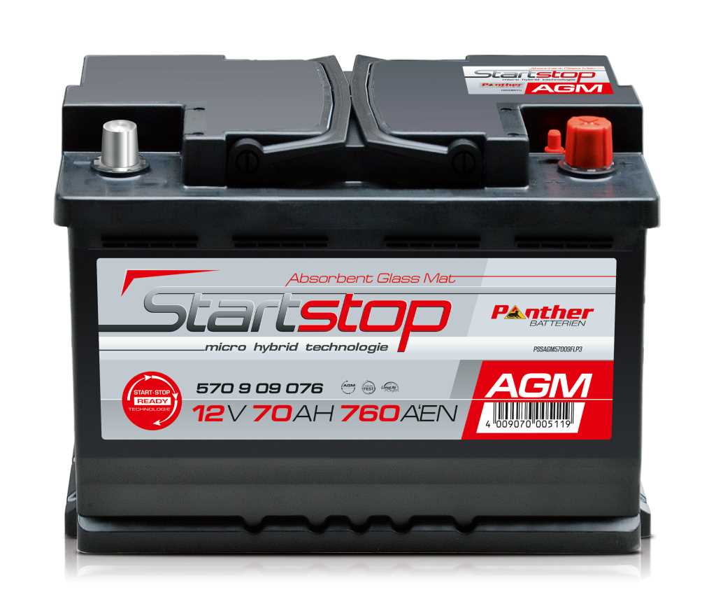 Panther Start-Stop AGM 57009 12V 70Ah 760A (EN) ETN 570 9 09 076, 570909076