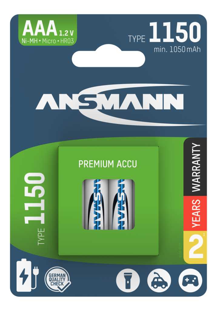 Bild von Ansmann NiMH-Akku Micro 1050mAh 1311-0027 4er-Blister