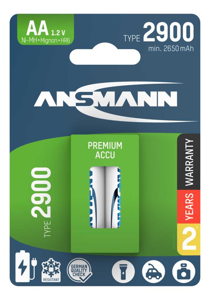 Bild von Ansmann NiMH-Akku Mignon 2650mAh 1312-0032 2er Blister