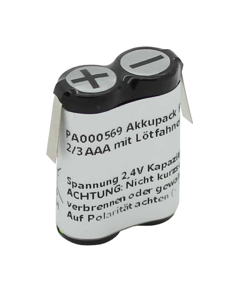 Bild von Akkupack NiMH 2,4V 400mAh F1x2 GP40AAA 2/3AAA mit Lötfahnen