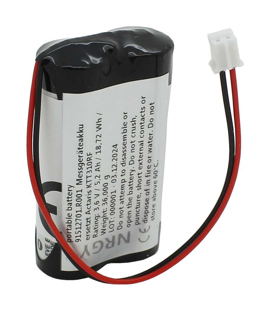 Bild von Messgeräteakku LiSOCl2 3,6V 5200mAh ersetzt Actaris KTT310RF