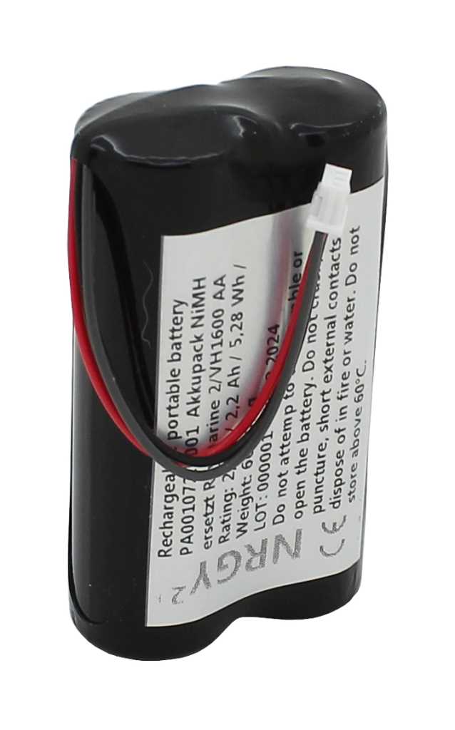 Bild von Akkupack NiMH 2,4V 2200mAh ersetzt Raymarine 2/VH1600 AA