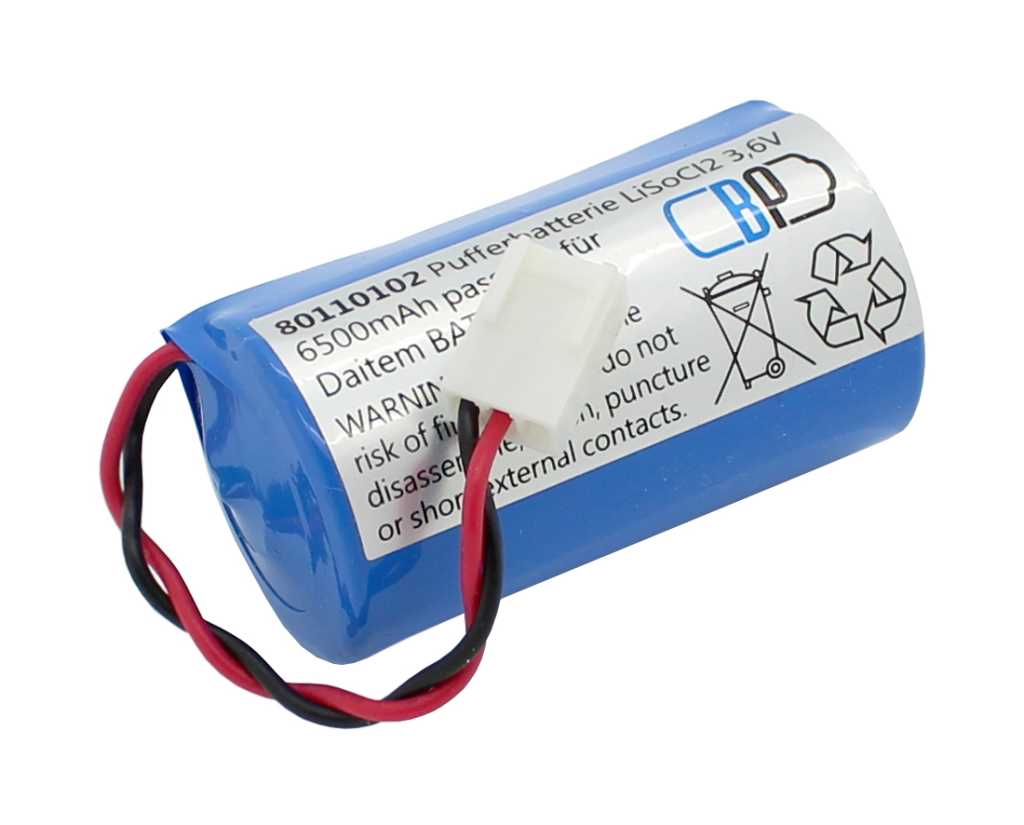 Bild von Pufferbatterie LiSoCl2 3,6V 5000mAh passend für Daitem D8106